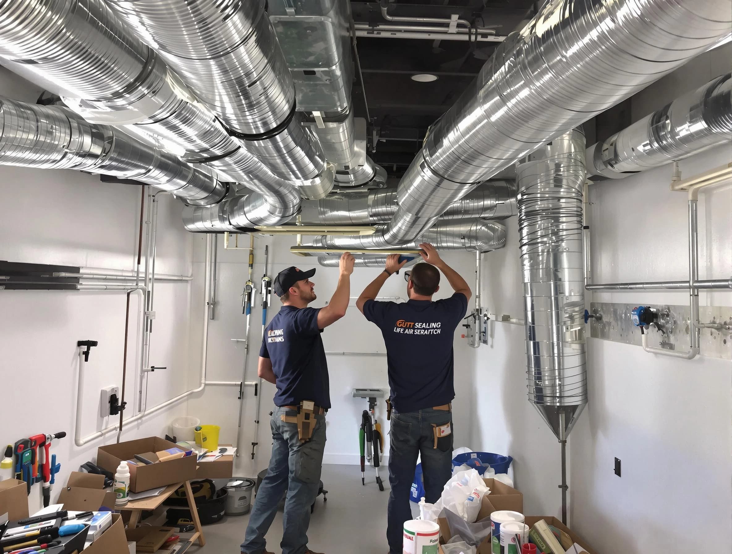 Oneonta Air Duct Cleaning technician applying professional duct sealing solutions in Oneonta