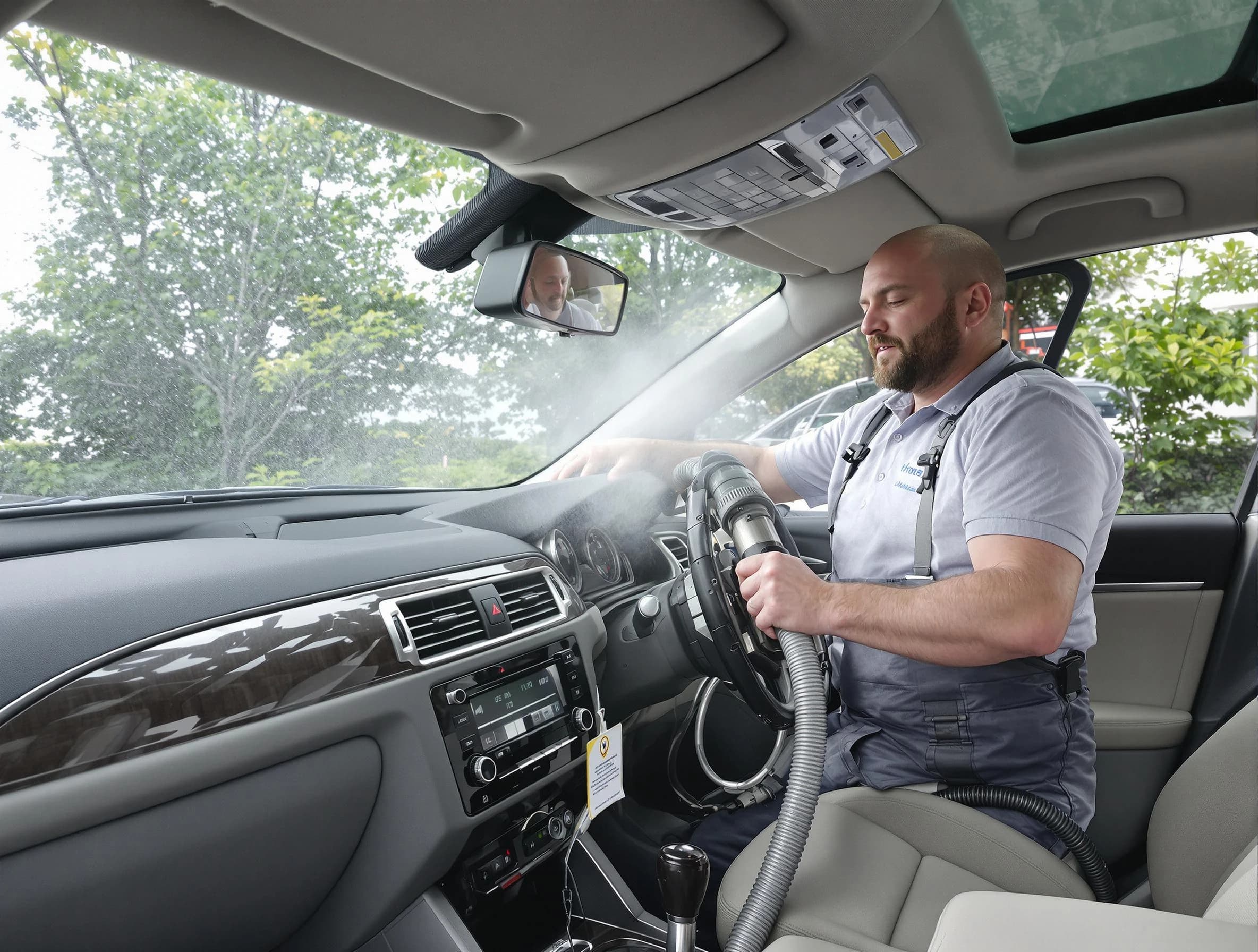 Oneonta Air Duct Cleaning specialist performing professional car duct cleaning in Oneonta