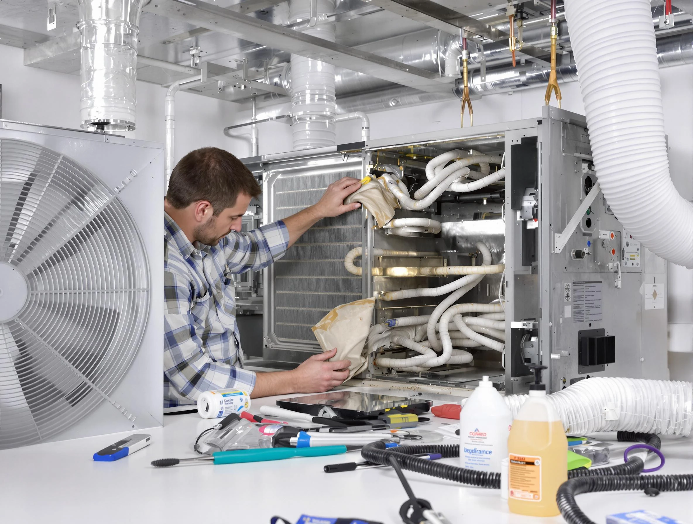 Oneonta Air Duct Cleaning specialist performing precision AC coil cleaning in Oneonta